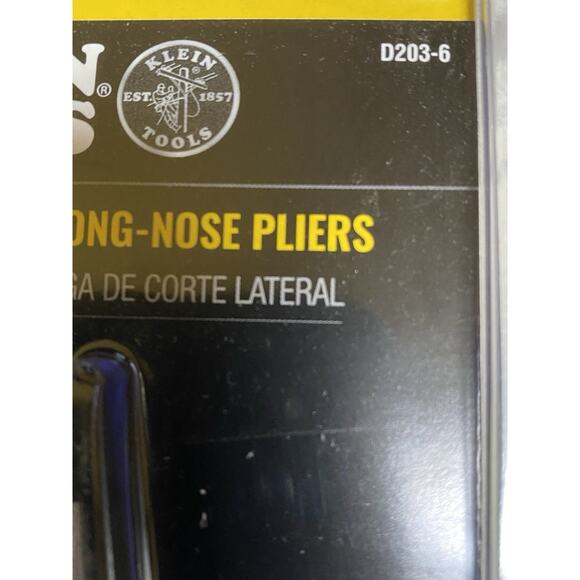 Klein Tools D203-6 6” Long-Nose Pliers Side-Cutting Forged USA Steel New Sealed - Picture 6 of 8